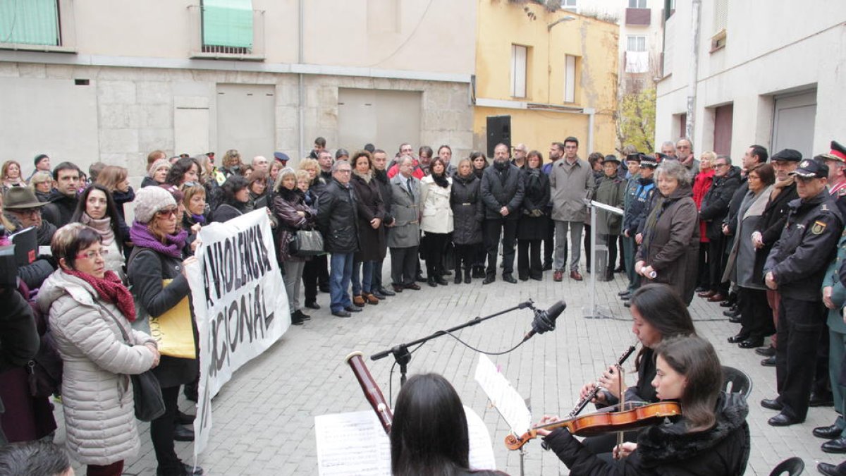L'acte unitari a Lleida contra la violència masclista.