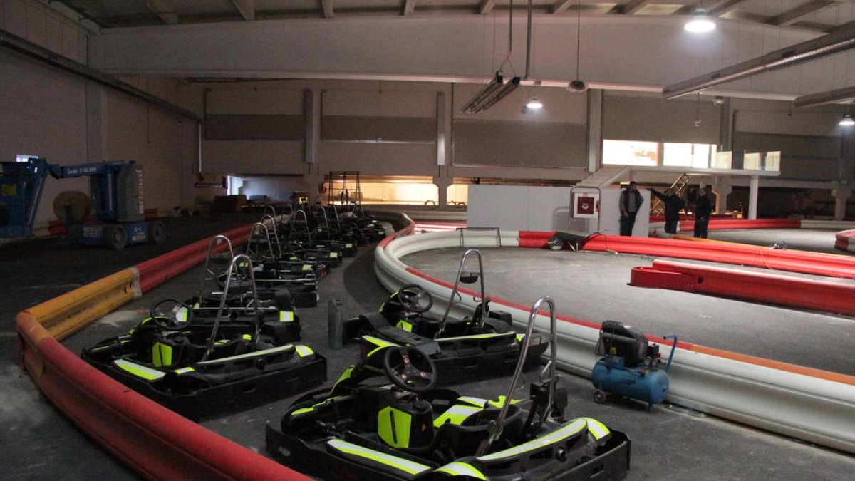 Imagen que presentaba ayer el interior de la nave donde se ha ubicado el karting ‘indoor’ de Alpicat.