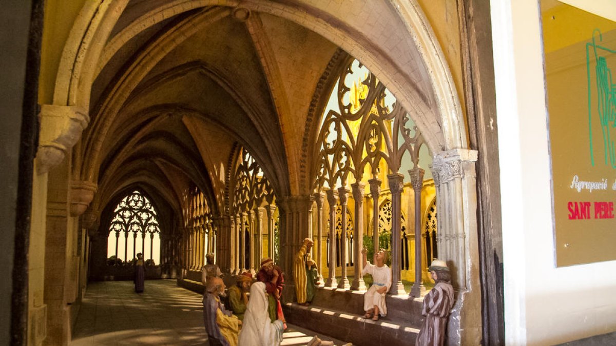 El pessebre ‘lleidatà’ de Manel Font recrea a la perfecció tots els detalls del claustre de l’antiga catedral de Lleida.