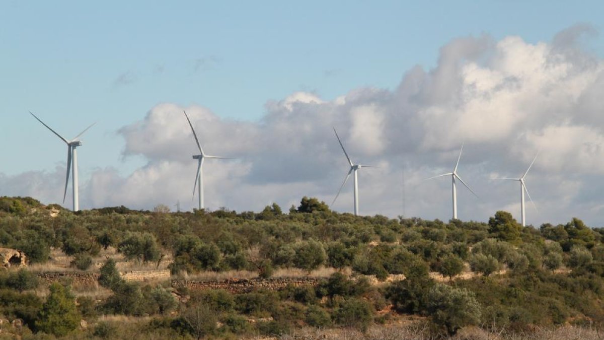 Molins del parc eòlic de Sant Antoni, al municipi de la Granadella.