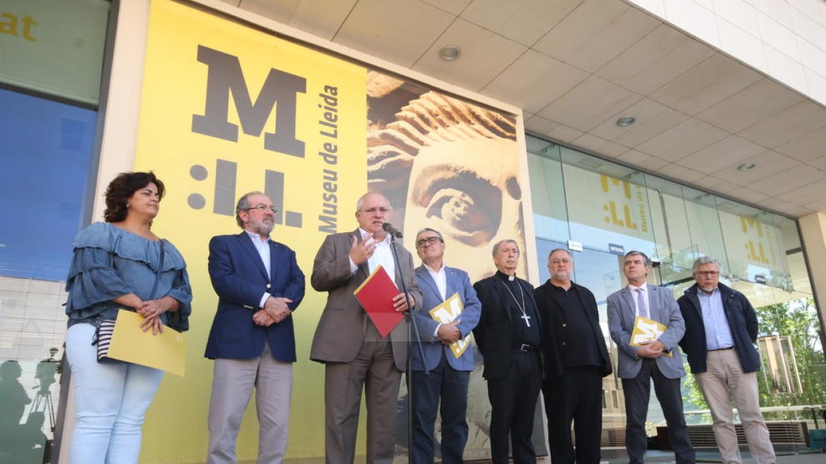 La roda de premsa posterior a la reunió del consorci del Museu de Lleida.