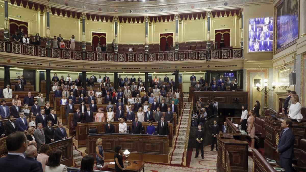 El minut de silenci al Congrés dels Diputats.