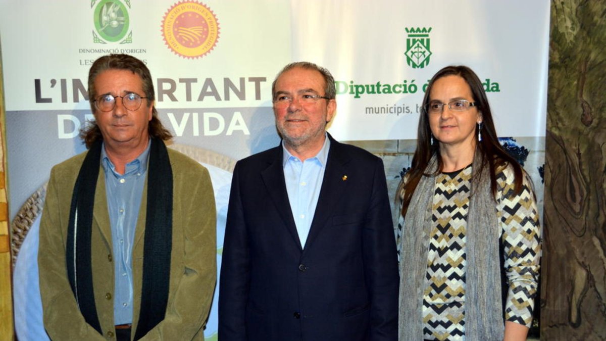 Enric Dalmau, Joan Reñé i Mari Paz Romero, ahir a Lleida.