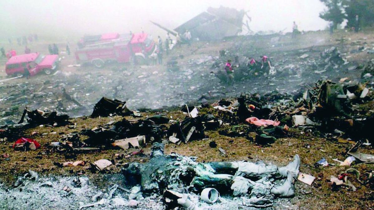 Imagen de la zona del accidente de la aeronave el 26 de mayo de 2003.