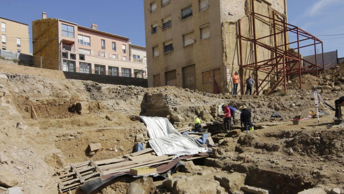 Imatge de l’estat de la zona ahir, amb les excavacions arqueològiques encara en marxa.