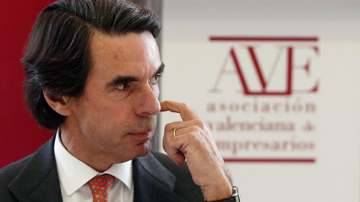 Aznar ahir durant el seu discurs al dinar amb el ple de l’Associació Valenciana d’Empresaris.