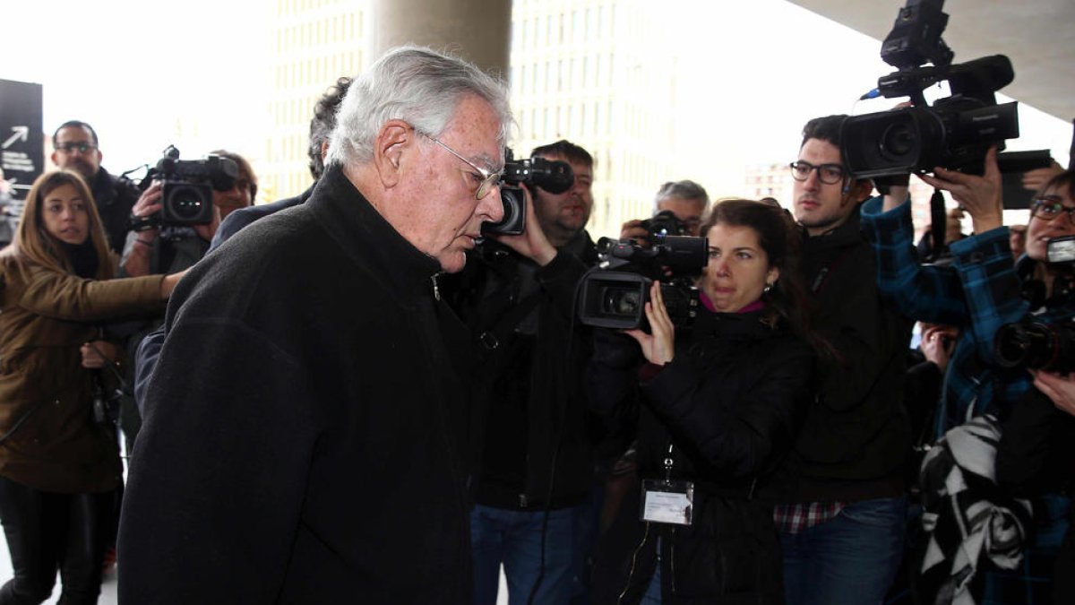 El exdirector administrativo del Palau de la Música Jordi Montull a la llegada este jueves en la Ciudad de la Justicia de Barcelona.