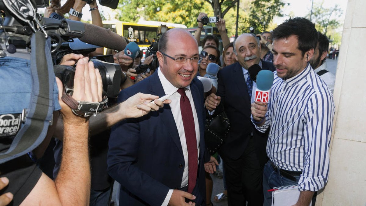 Pedro Antonio Sánchez, a su llegada al juzgado.