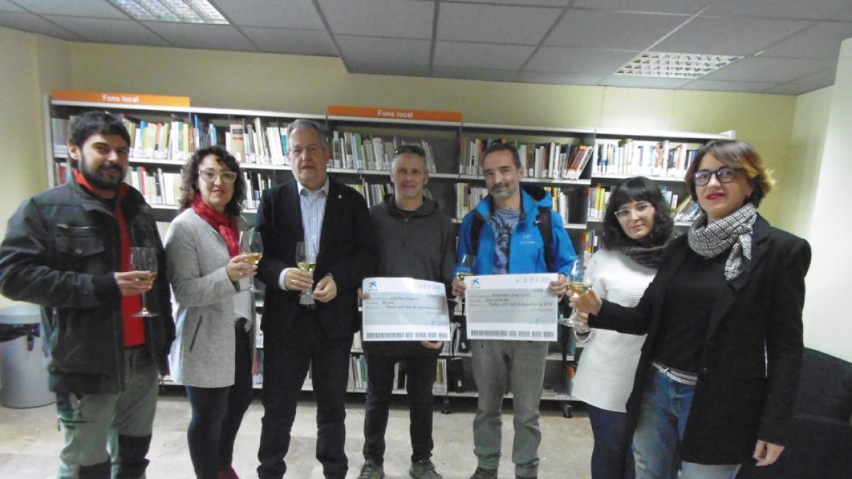 Los ganadores del concurso “Paisatges del passat”.