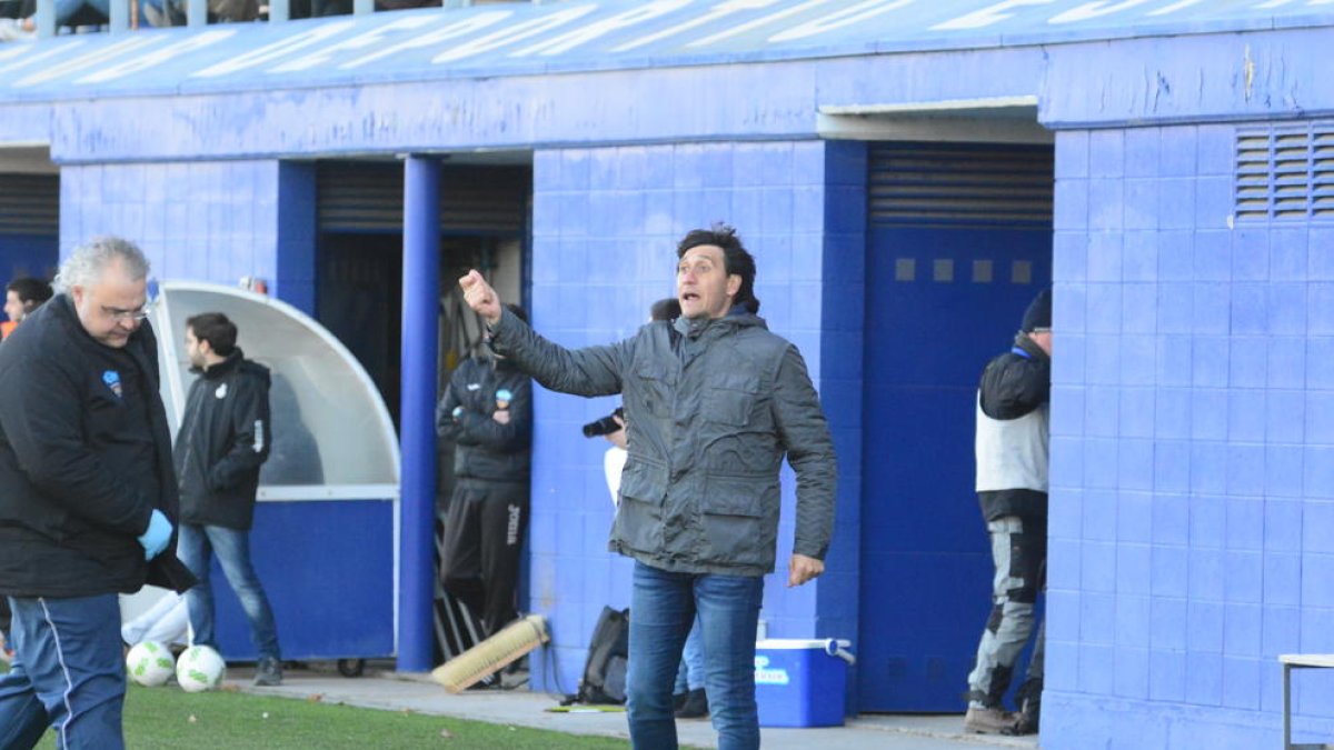 Gustavo Siviero, en un moment del partit davant de l’Espanyol B.