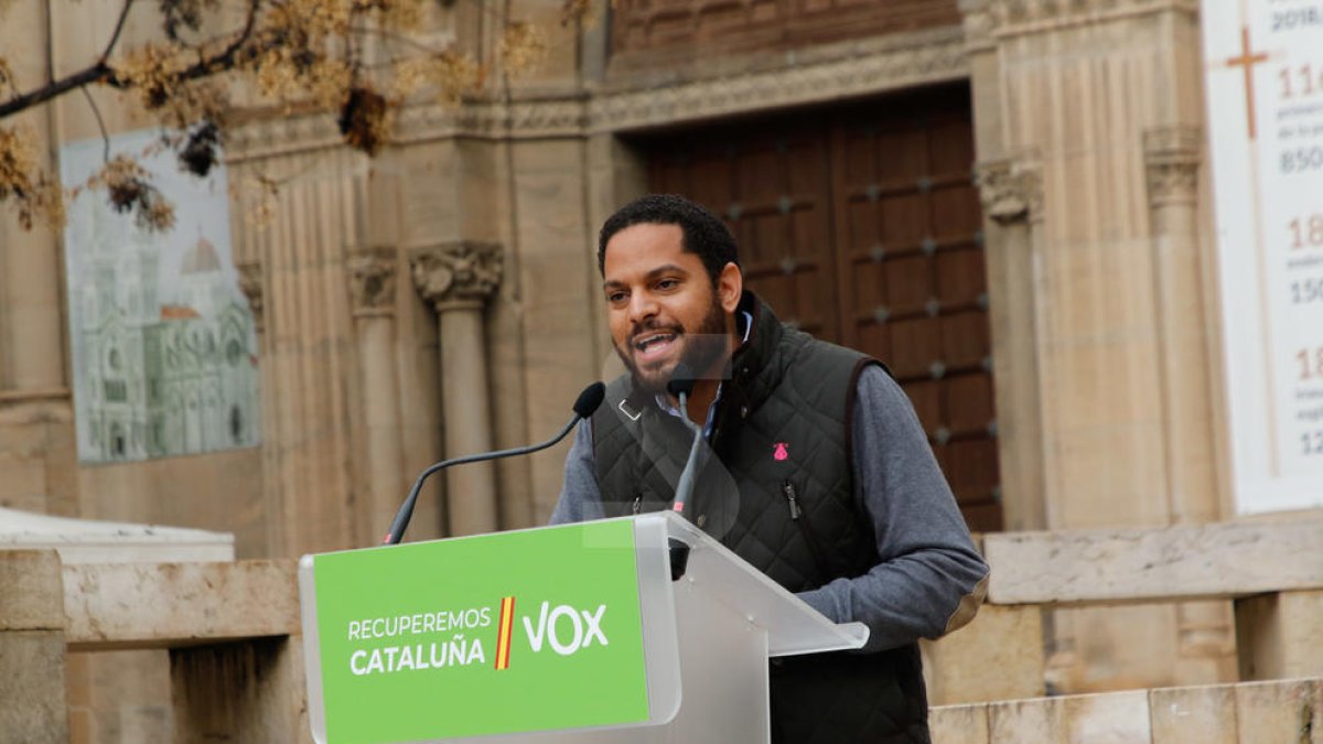 Acte de campanya de Vox a Lleida, amb Santiago Abascal