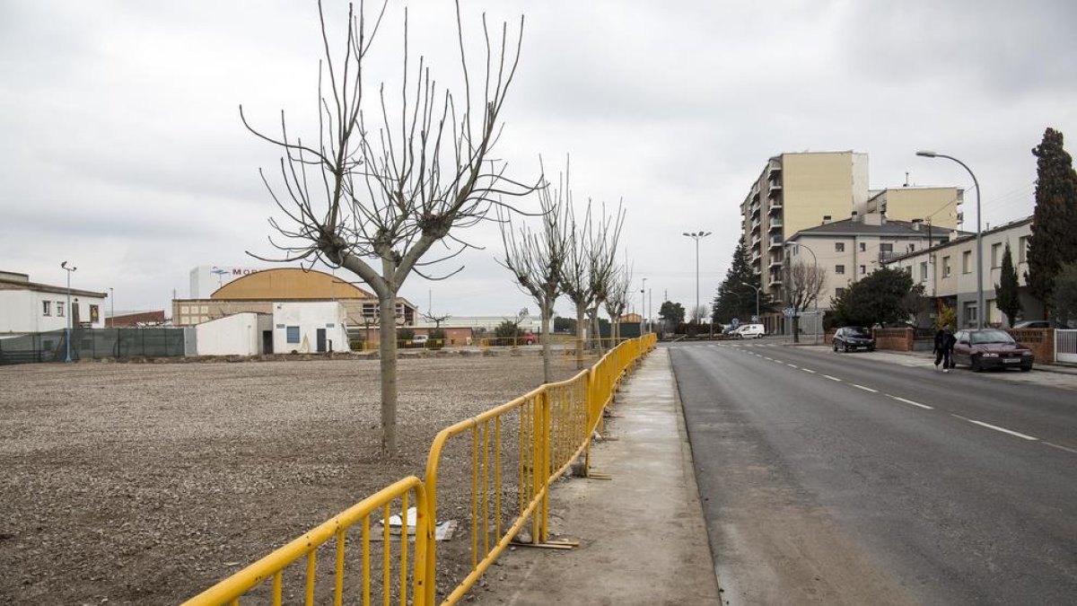 La zona de la avenida de Guissona donde se habilitará el parking.