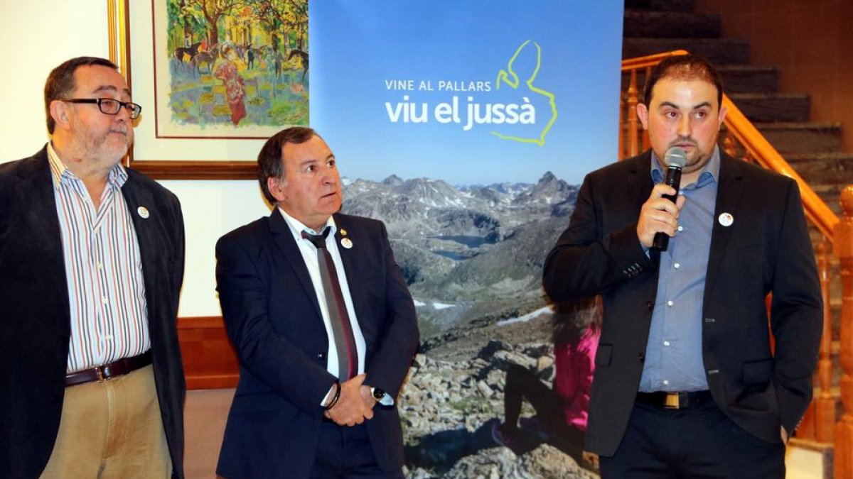 Josep Palau, presidente de Àpat, durante la celebración del lunes. 