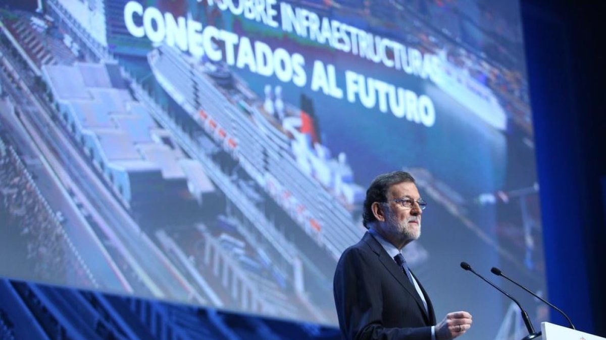 Mariano Rajoy durant la seua intervenció aquest dimarts a Barcelona