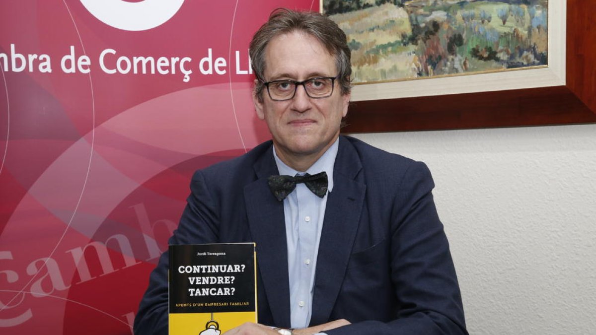 Jordi Tarragona durante la presentación de su libro en Lleida.
