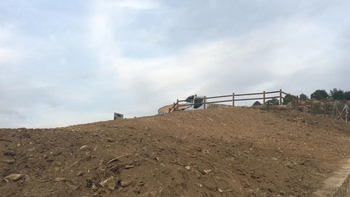 Las obras en el entorno de la muralla árabe de Fraga.