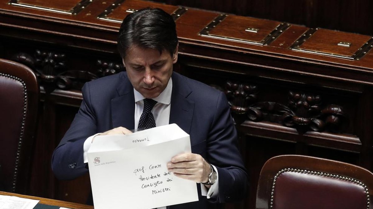 El nou president del Govern italià, Giuseppe Conte, ahir a la Cambra dels Diputats.