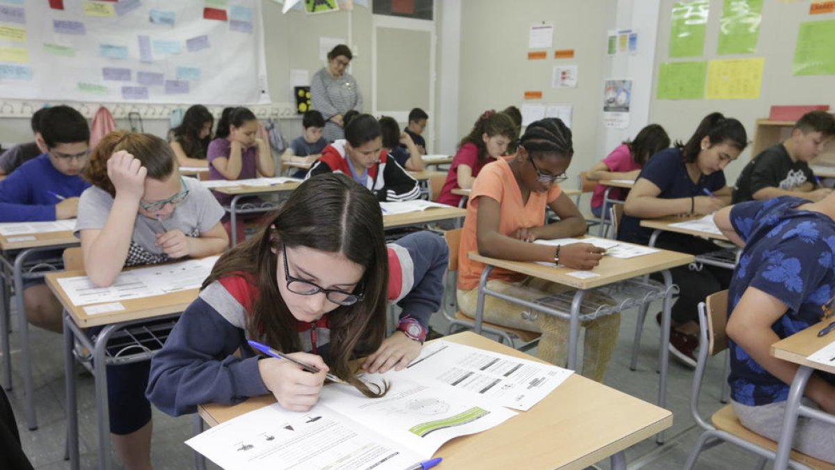 Alumnes de sisè del col·legi Pinyana de Balàfia.