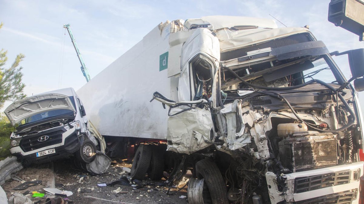 Vista de un accidente en Ribera d’Ondara el pasado 13 de agosto. 