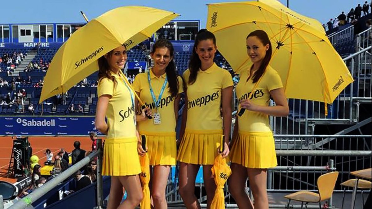 Un grup d’hostesses durant el torneig Comte de Godó passat.