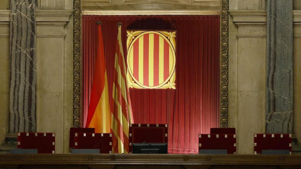 Vista de l'hemicicle del Parlament de Catalunya.