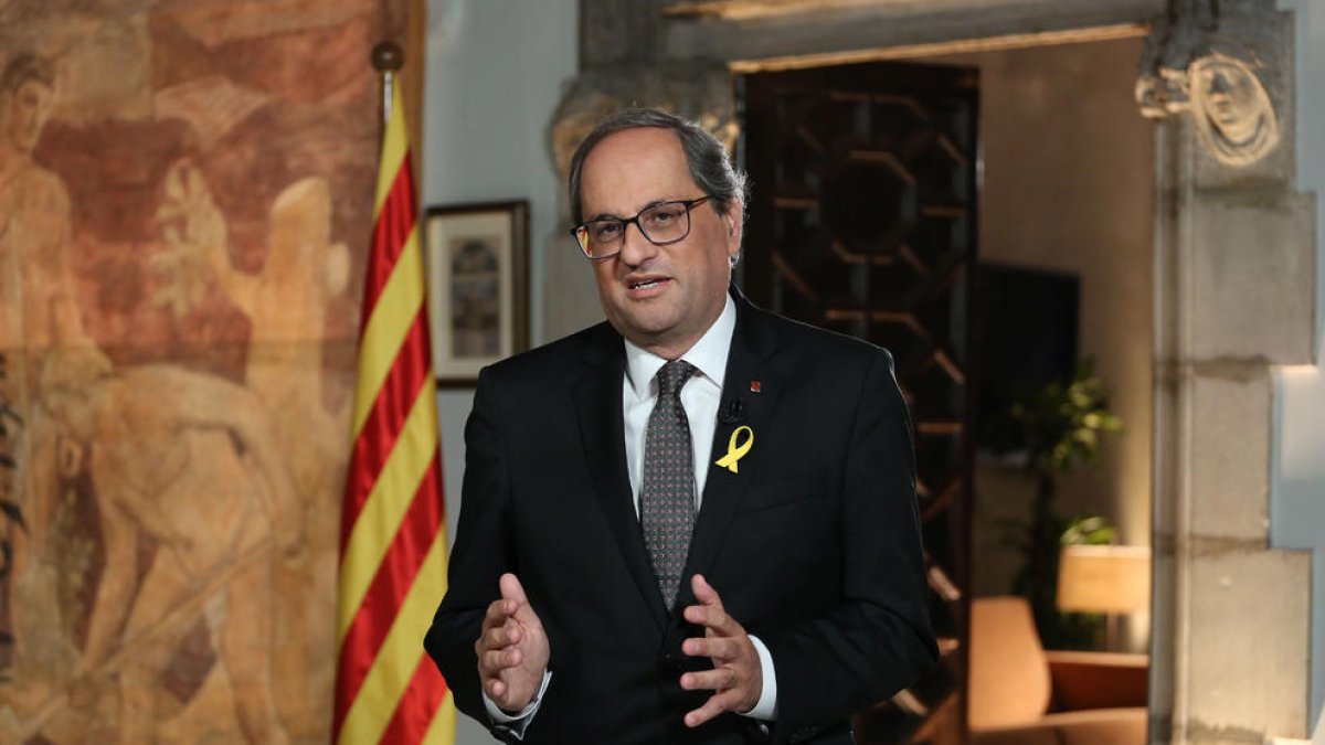 Torra, durant el seu missatge institucional