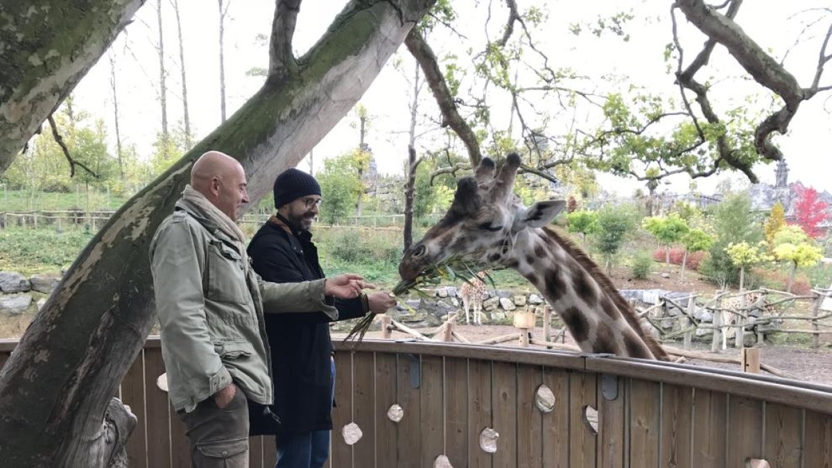 Steffen, l’amfitrió belga de Pou, li mostra el zoo on treballa.