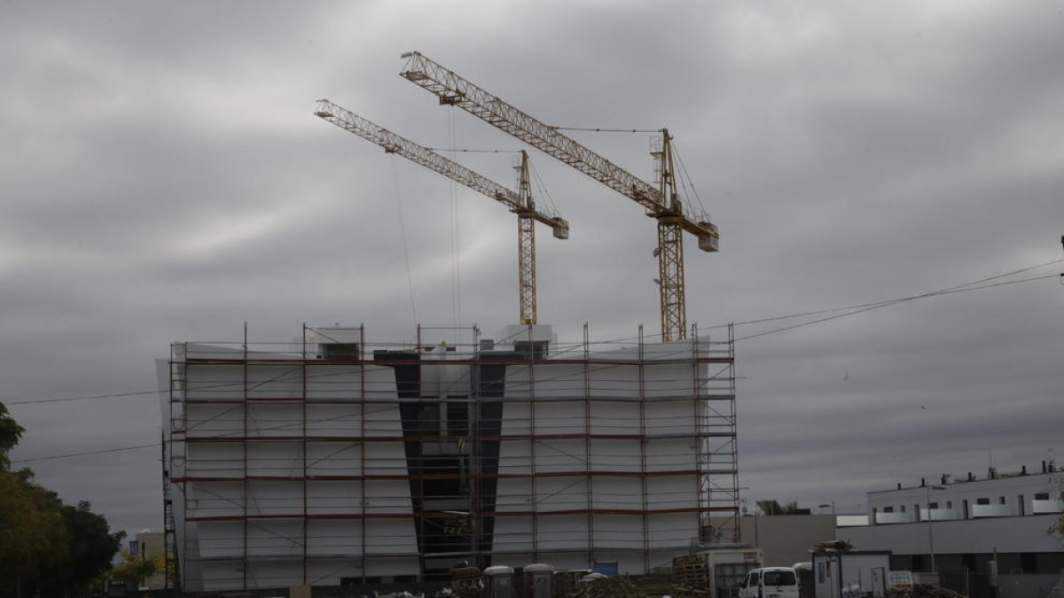 Les promocions d’obra nova han fet que Pardinyes torni a estar plena de grues.