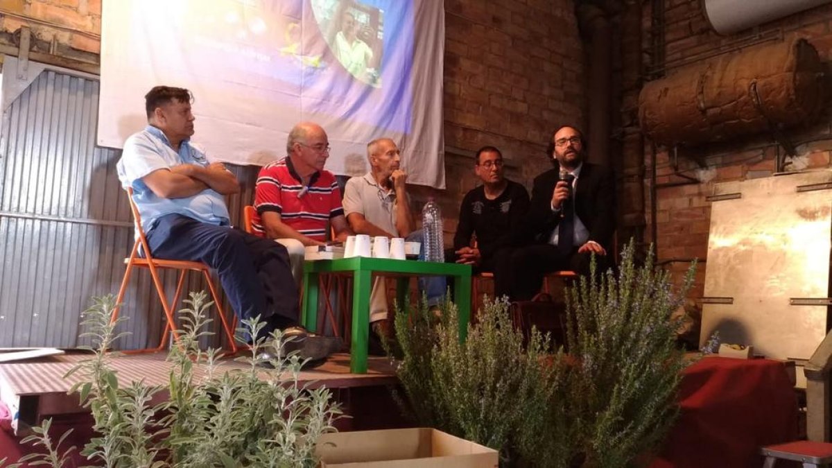 Gregorio J. Placeres, Josep Pàmies, Enric Cerqueda i Sisco Florez, ahir en la xarrada de Balaguer.