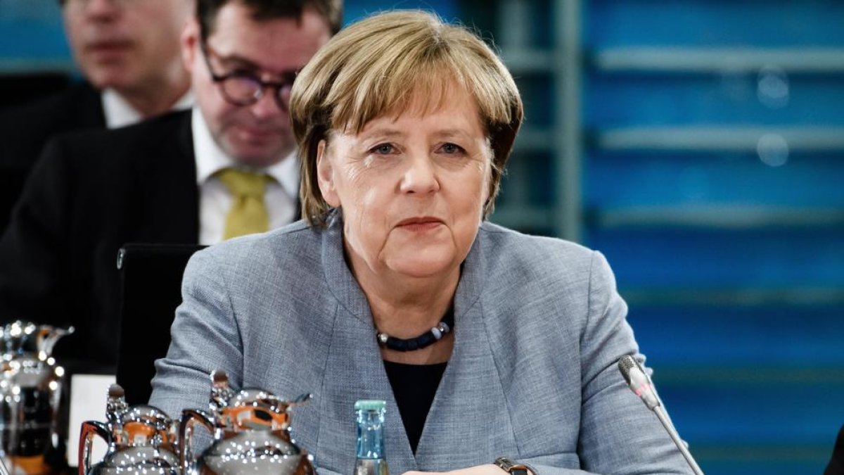 Angela Merkel, en una reunión con líderes estatales en Berlín.