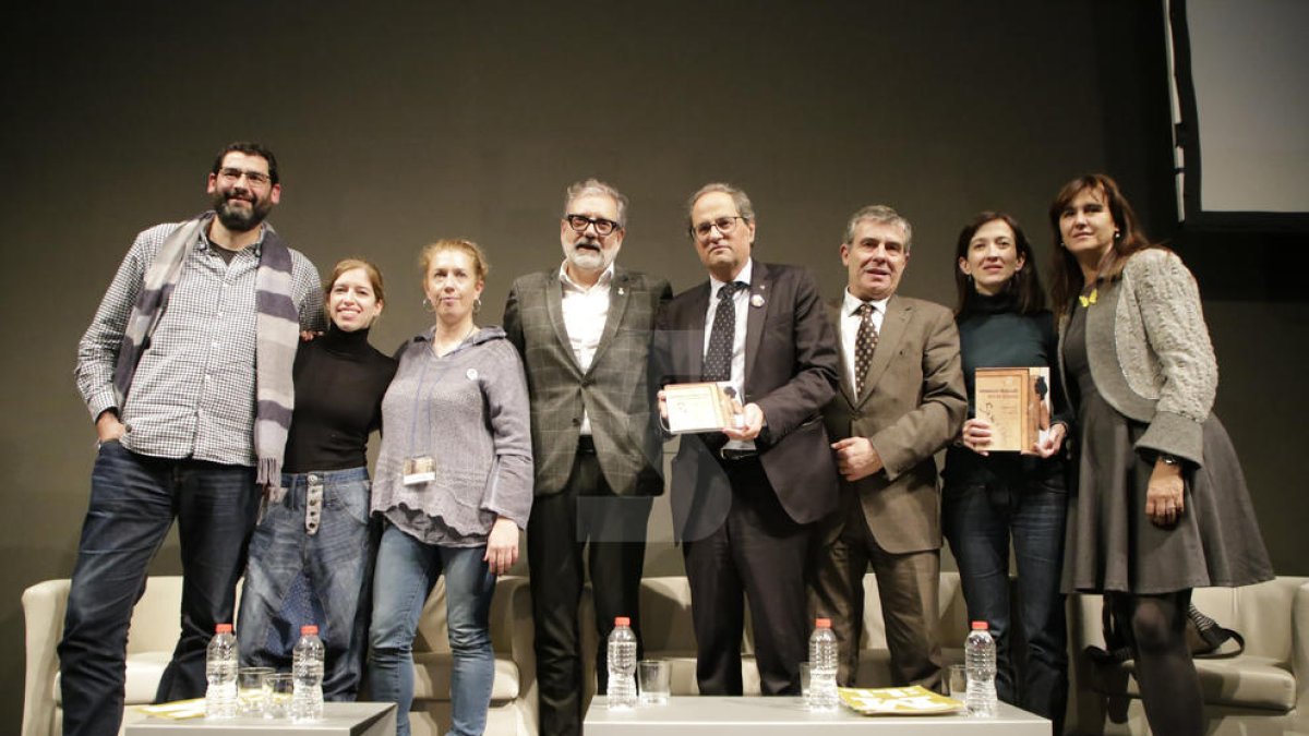 El president Quim Torra va presidir l'acte final de la jornada al Museu de Lleida, amb la presentació del llibre 'Operació trasllat'.