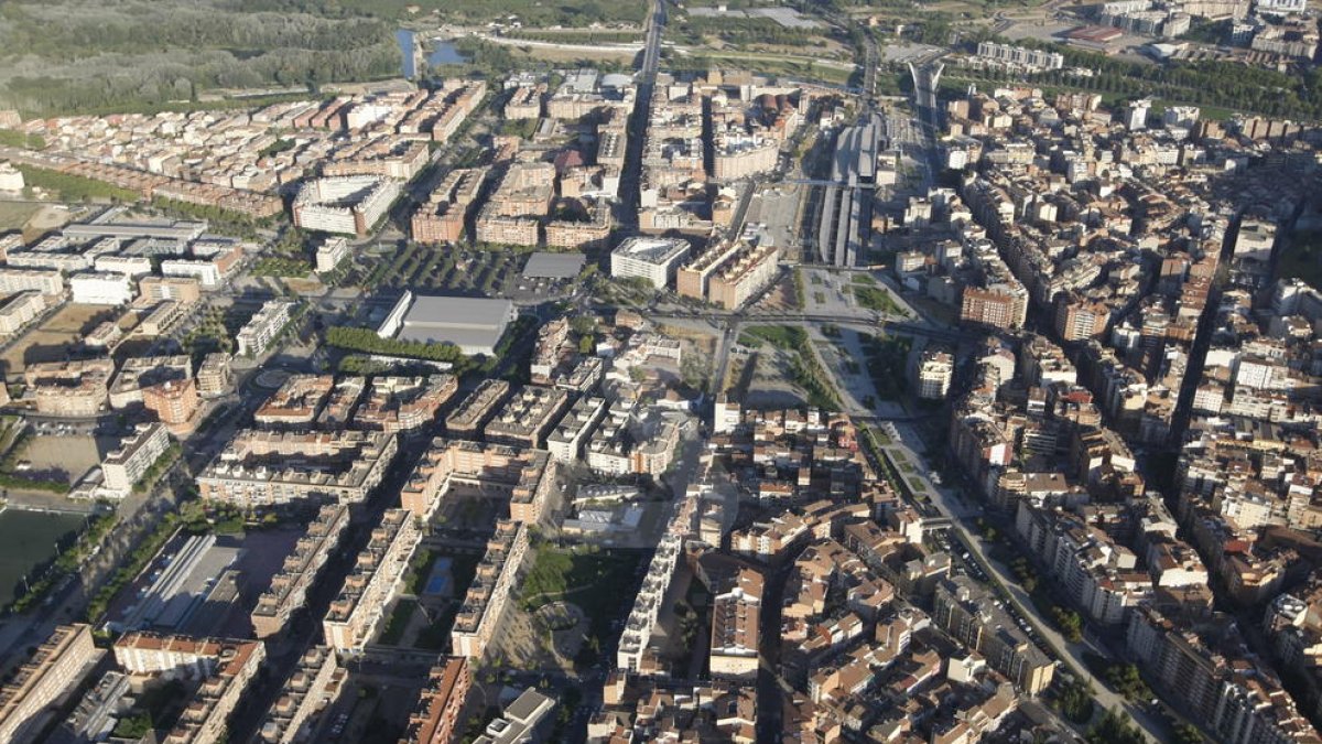 Vista aérea del barrio de Pardinyes de Lleida.