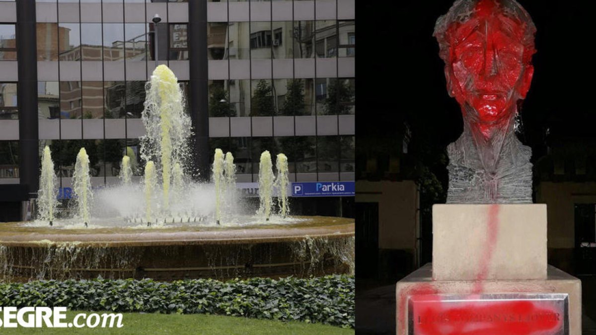 Atac al bust de Lluís Companys i nova font 'groga' a Lleida
