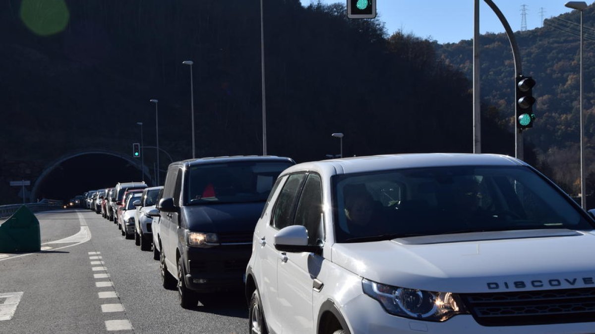 Imatge de les cues quilomètriques de divendres passat.