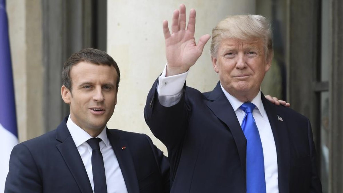El president francès, Emmanuel Macron, al costat de Trump.