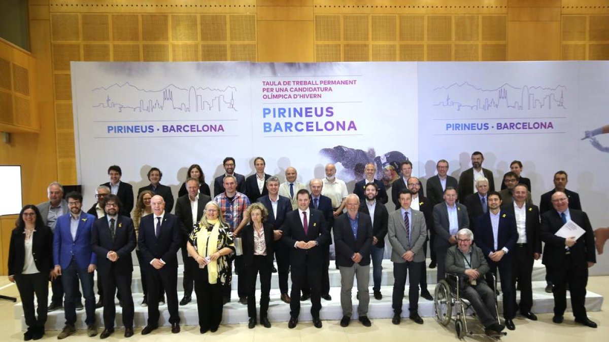 Els membres de la mesa de treball de la candidatura.