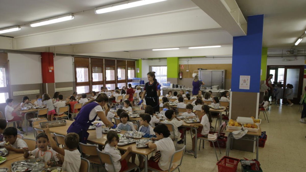Imagen del pasado septiembre del comedor de l’Escola Alba. 
