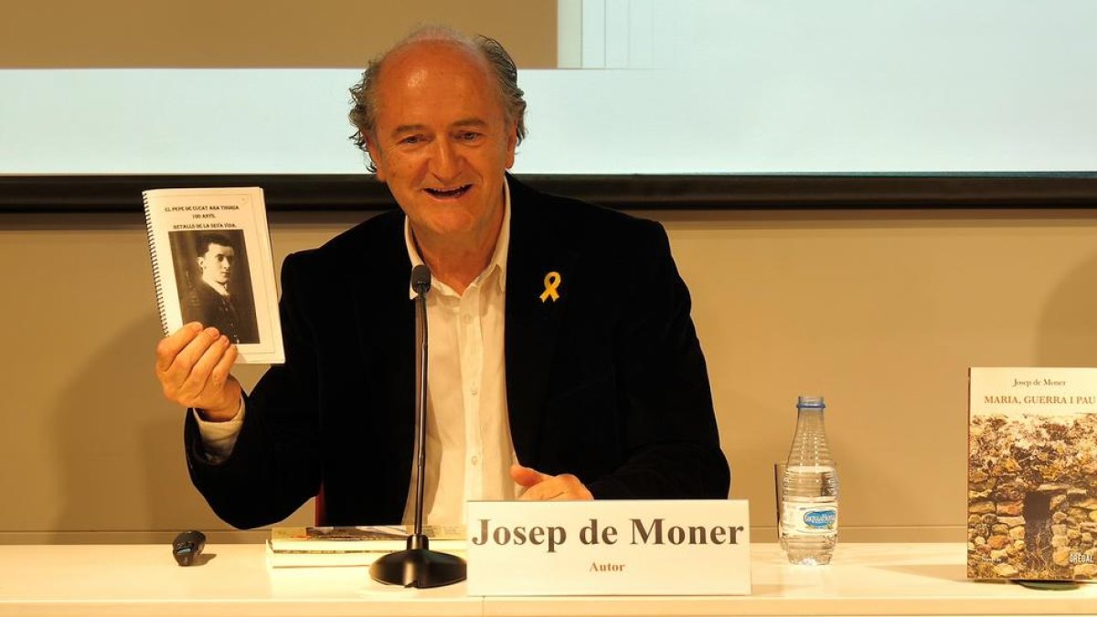 Josep de Moner, durant la presentació del llibre a Barcelona.