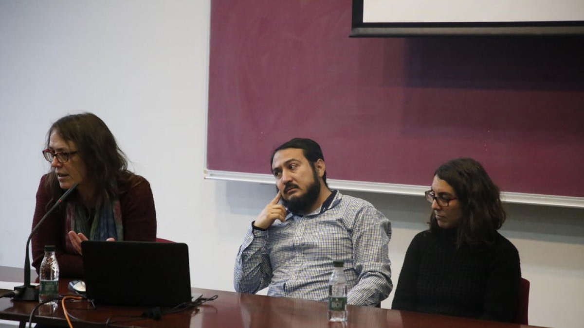 El periodista, durant la conferència celebrada ahir a la UdL.