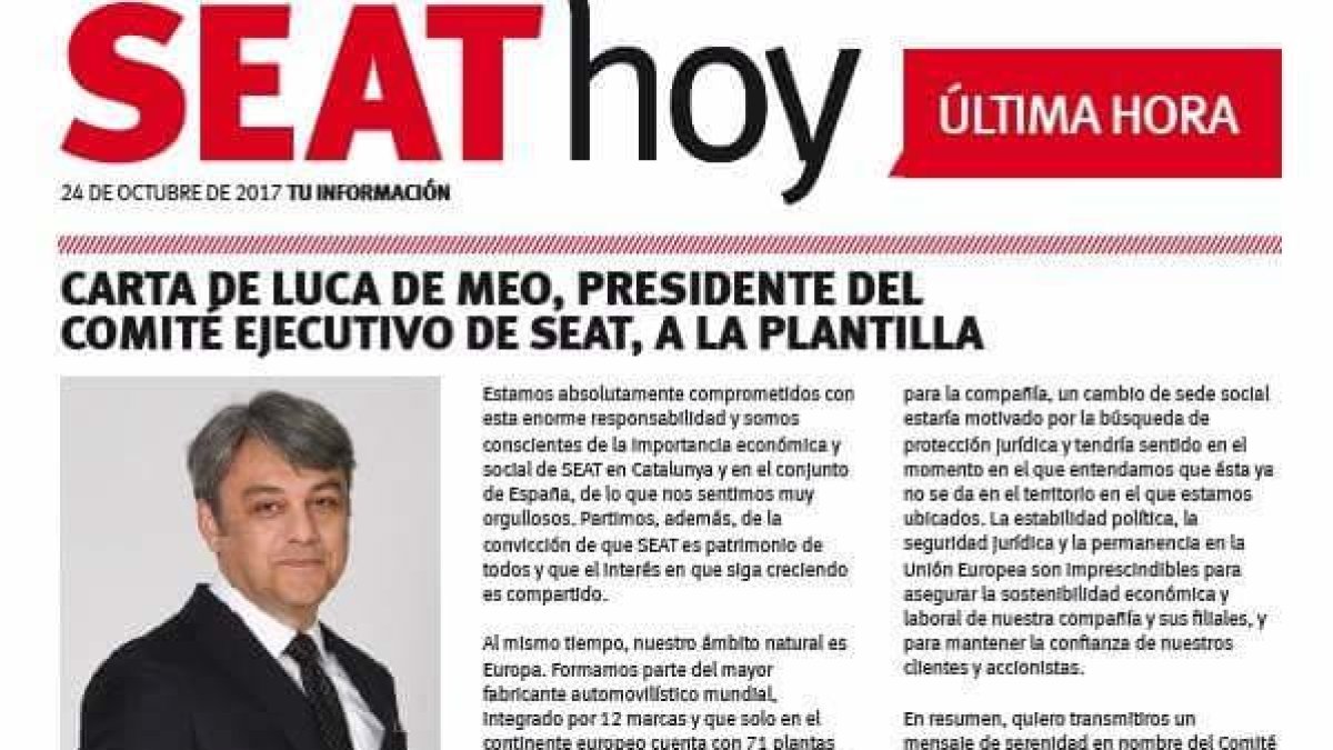 El presidente de Seat dice que opera con normalidad y en un entorno estable