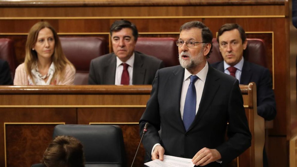 El president del Govern, Mariano Rajoy, ahir, al Congrés.