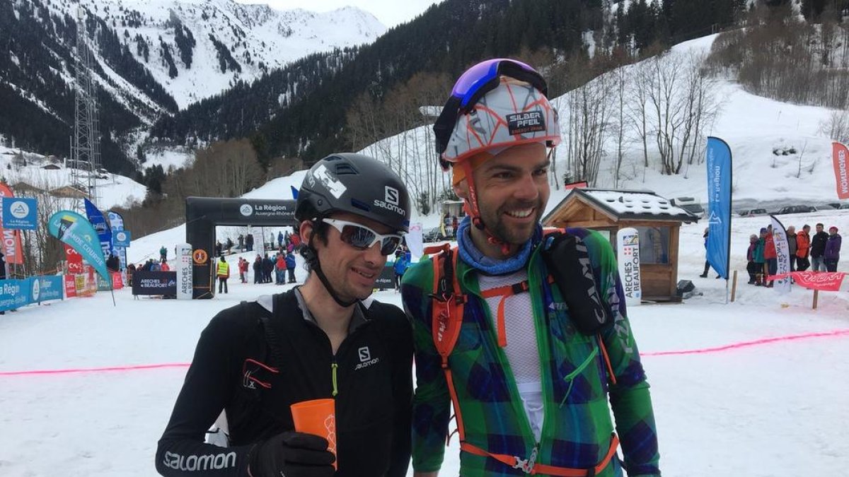 Killian Jornet y Jakob Hermann, ganadores de la etapa de ayer en la mítica Pierra Menta.