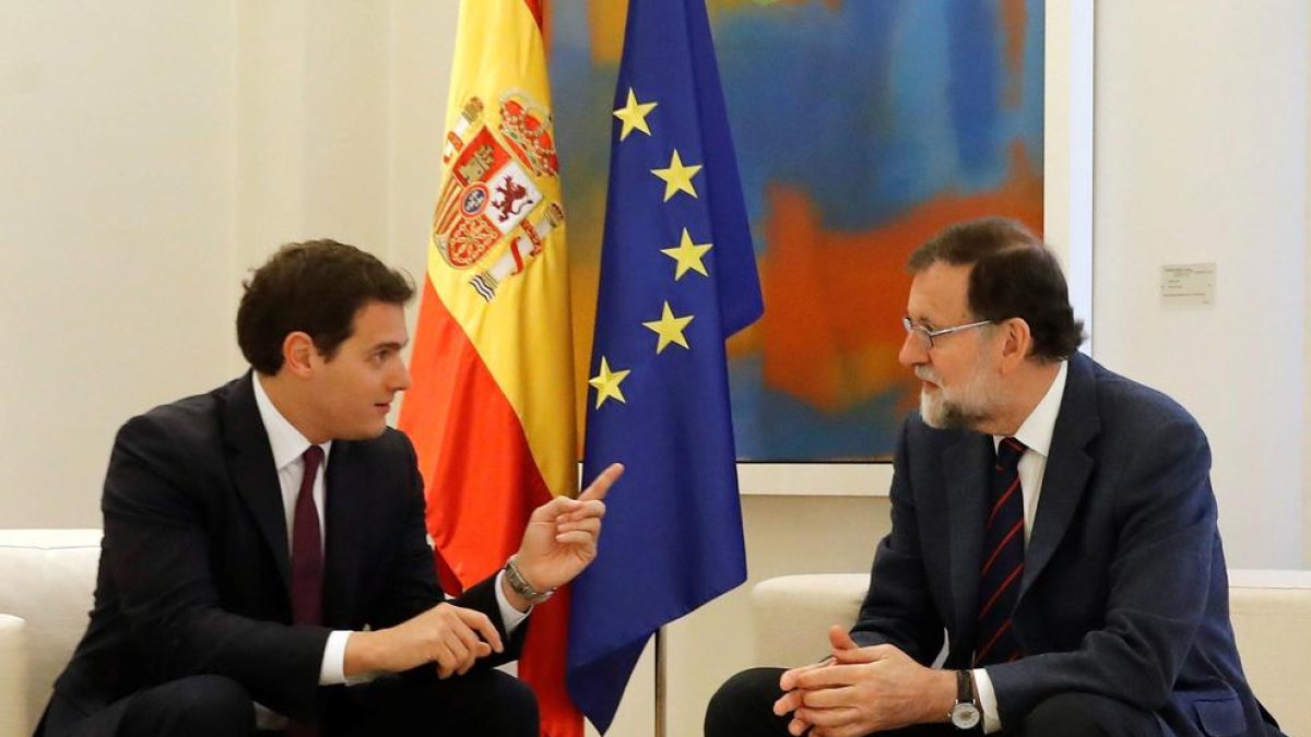Albert Rivera se reunió ayer con Mariano Rajoy en la Moncloa.