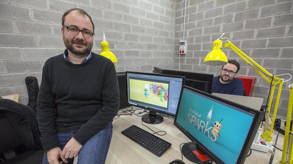 Jordi Antonijuan, ahir a l’empresa Dabadu Games, que es troba al CEI de Cervera.