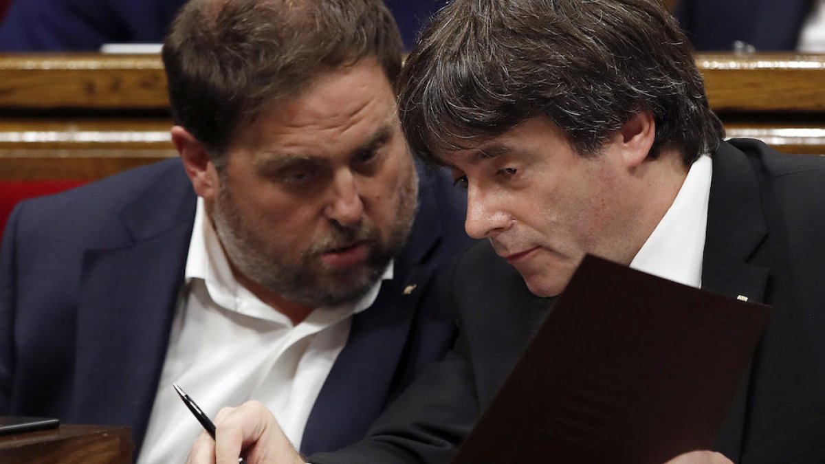 Carles Puigdemont y Oriol Junqueras, el pasado día 10.