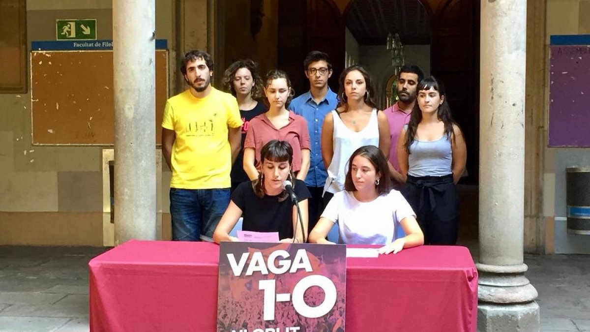 El col·lectiu Universitats per la República va convocar ahir una vaga per a l’1-O.