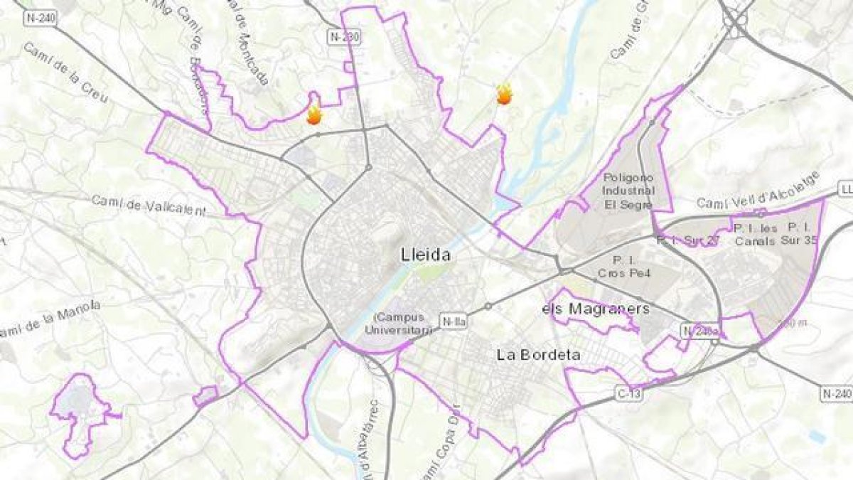 Plànol interactiu per consultar les fogueres de Sant Joan a Lleida