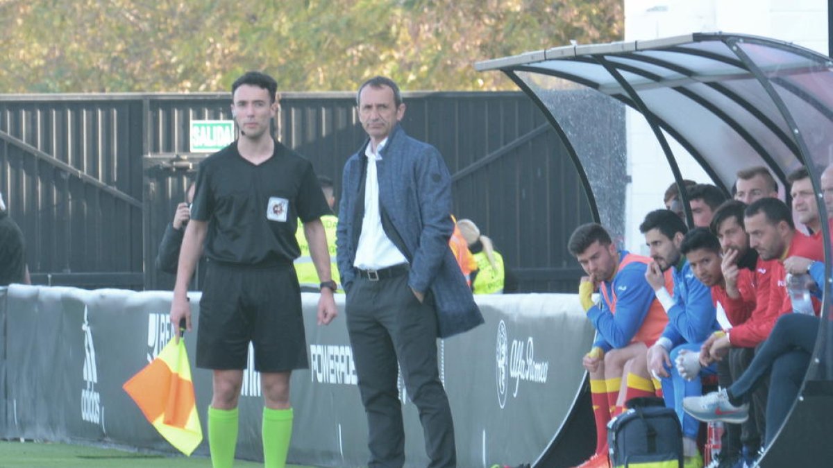 Joan Carles Oliva, el pasado domingo en el campo del Valencia Mestalla.