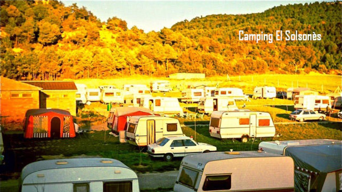 Imagen histórica de un camping en el Solsonès.
