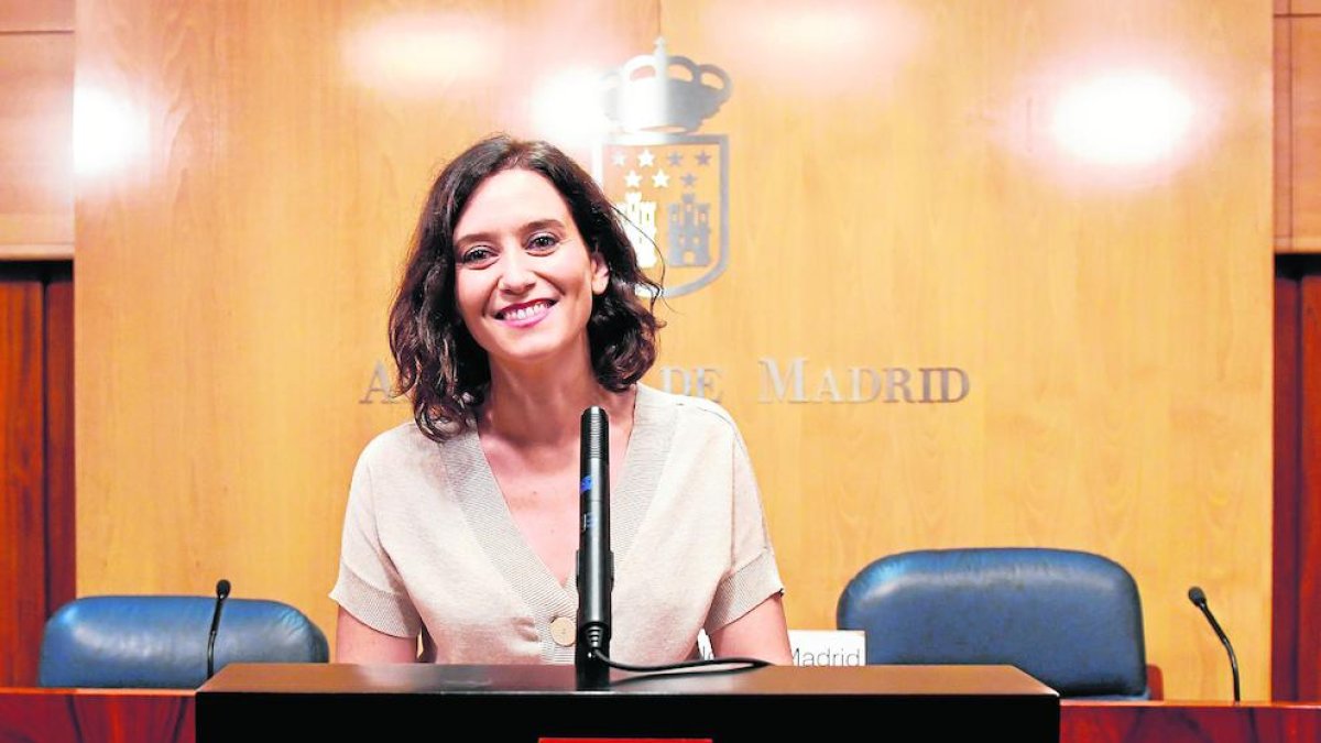 La candidata popular a la presidència de la Comunitat de Madrid, Isabel Díaz Ayuso, ahir.